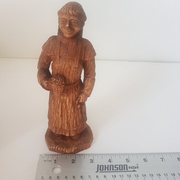 Vintage FRIAR Hand Carved Wood Sculpture with Beer Mug Unmarked Very Detailed - Picture 7 of 12